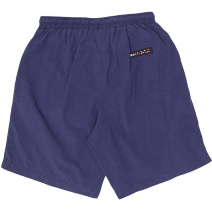 Vintage Mens Nike Shorts Navy Blue Drawstring Casual | Migration_Shorts UAENAT20 - Side View | Fashion Rerun