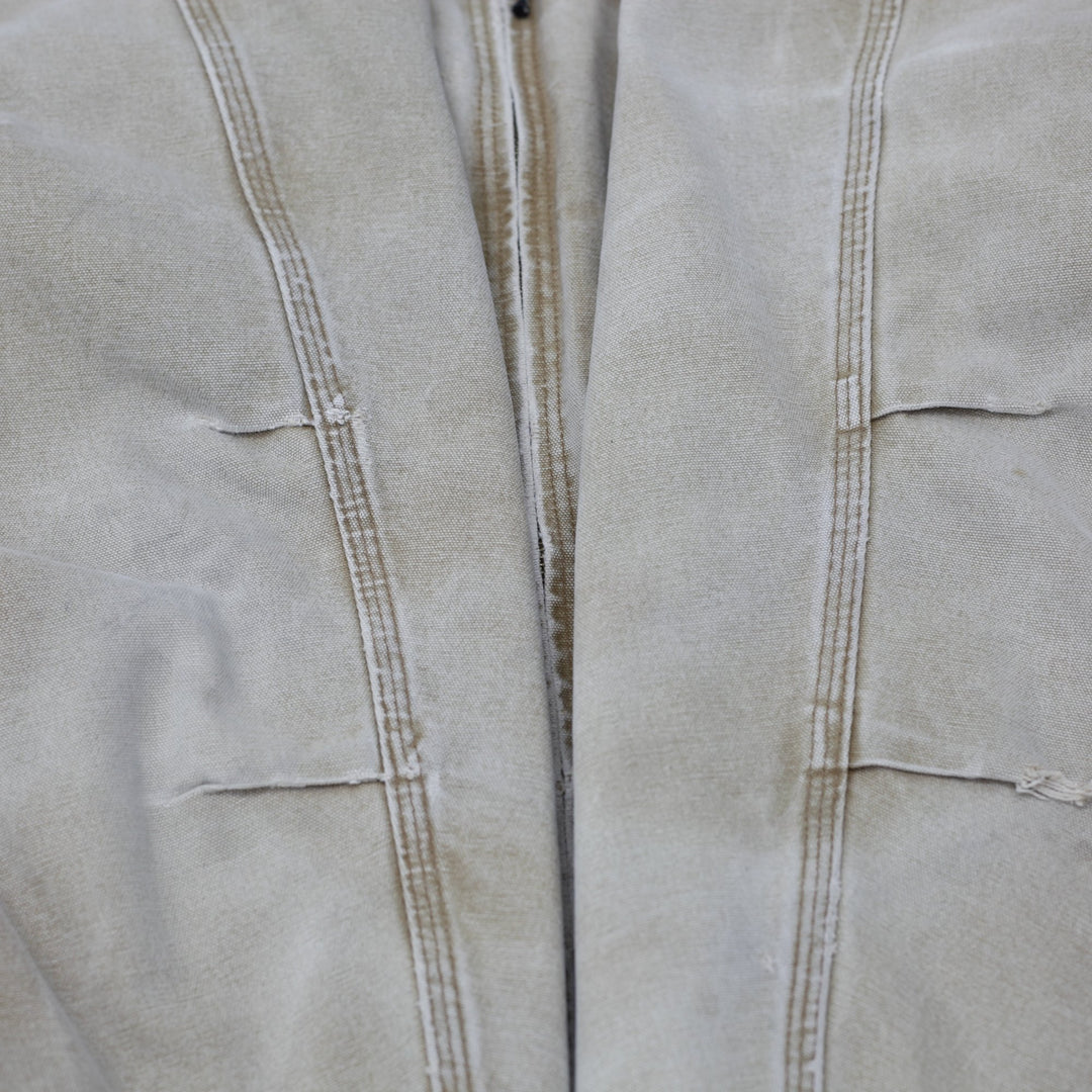 Vintage Carhartt J141 BRN Sherpa Lined Sandstone Duck Jacket Size XL
