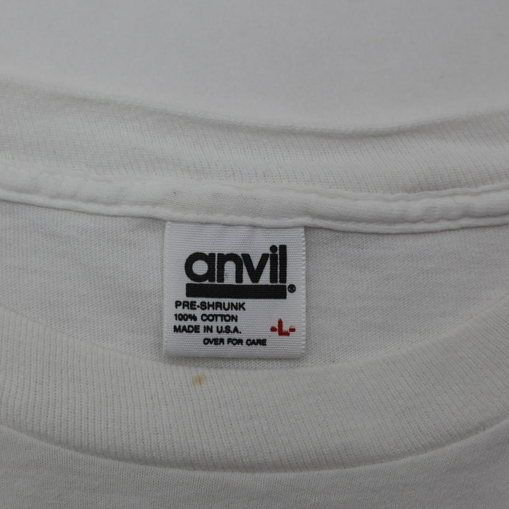 Vintage Mens Anvil T-Shirt White Insect Graphic Cotton