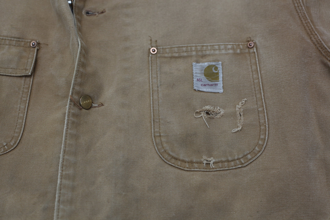 Vintage Carhartt Blanket Lined Chore Jacket Brown -Distressed - Fashion Rerun Vintage Migration_Jacket