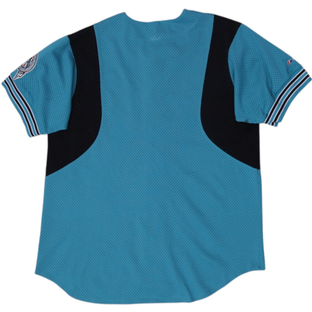 Vintage 1990s Florida Marlins Baseball Mesh Button Jersey | Migration_Jerseys - Side View | Fashion Rerun