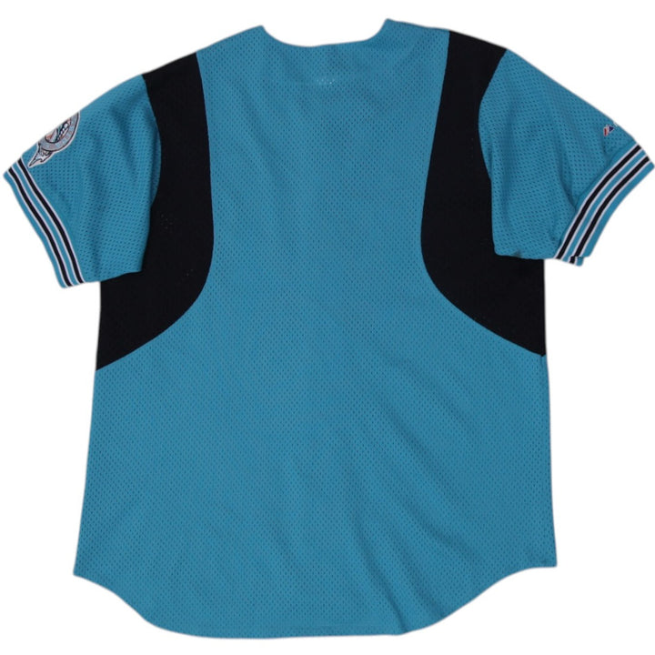 Vintage 1990s Florida Marlins Baseball Mesh Button Jersey | Migration_Jerseys - Side View | Fashion Rerun