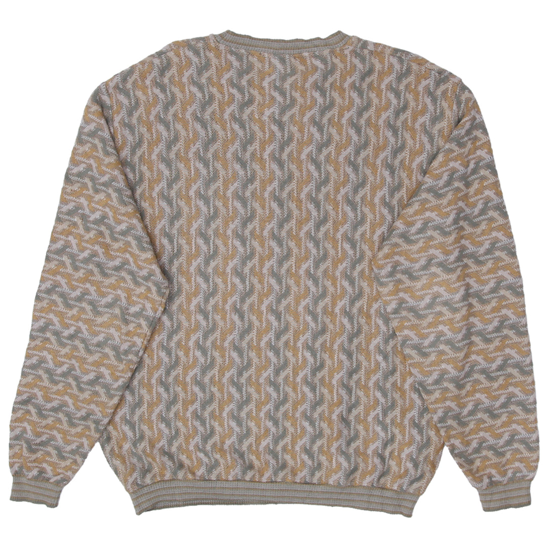 Vintage Tosani Canada Sweater Size L , Abstract Chevron Pattern Made In Canada - Fashion Rerun Vintage Migration_Sweaters