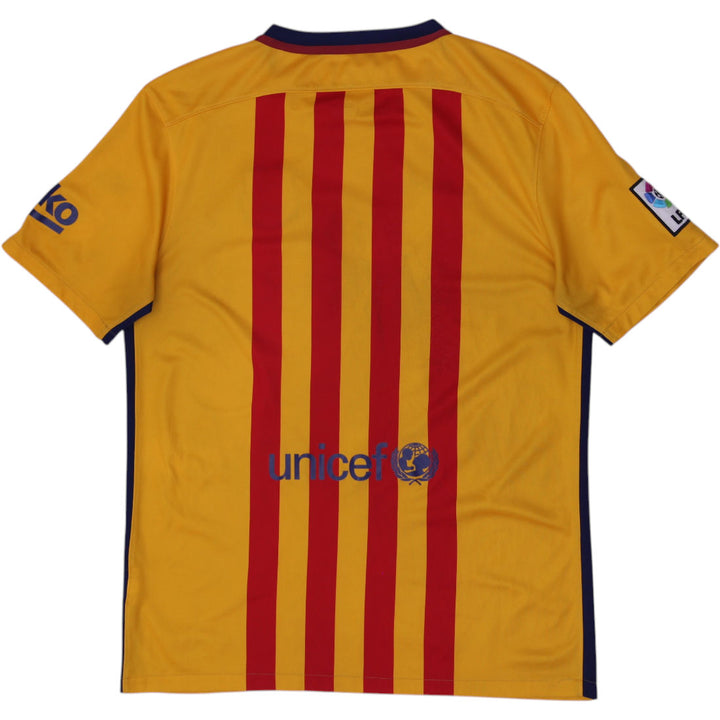 Mens Nike FC Barcelona Qatar Airways Senyera Away Football Shirt Jersey Size L