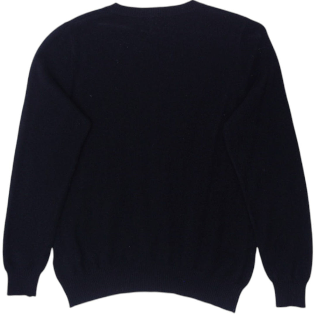 Vintage Ladies Mario Serrani 100% 2-Ply Cashmere V-Neck Knitwear Black Sweater L | Migration_Jumper & Knitwea | Fashion Rerun