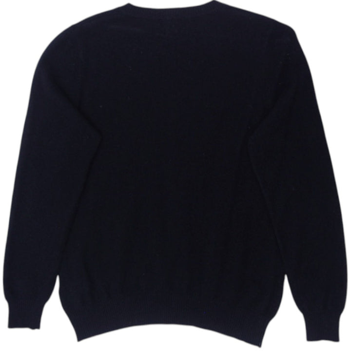 Vintage Ladies Mario Serrani 100% 2-Ply Cashmere V-Neck Knitwear Black Sweater L | Migration_Jumper & Knitwea | Fashion Rerun