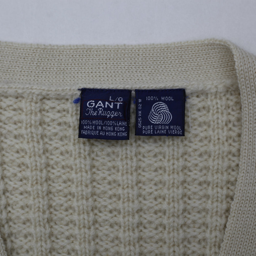 Vintage Ladies Gant The Rugger Cardigan 100% Wool Knitwear L