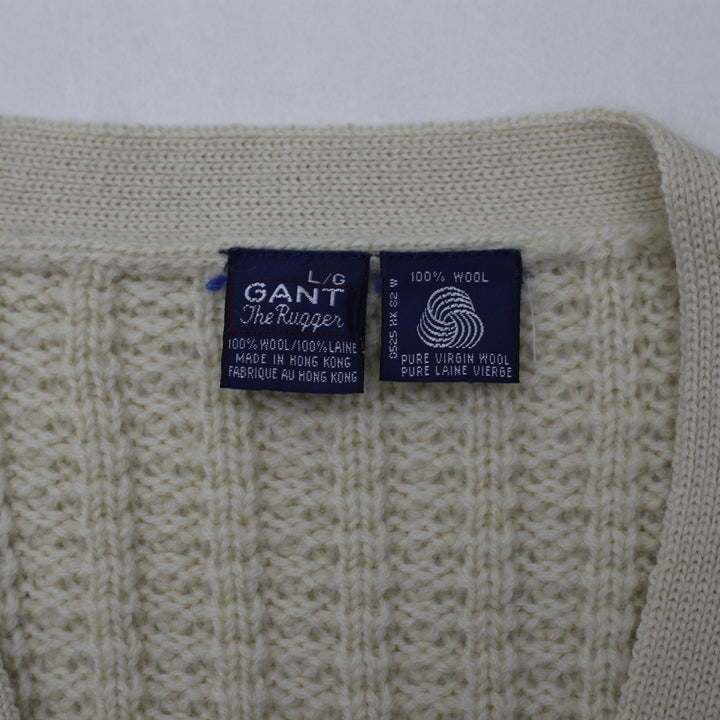 Vintage Ladies Gant The Rugger Cardigan 100% Wool Knitwear L