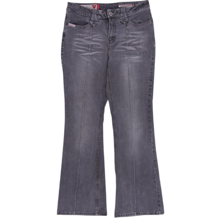 Y2K Ladies GUESS Jeans Front Seam Flared Denim Jeans Size 32