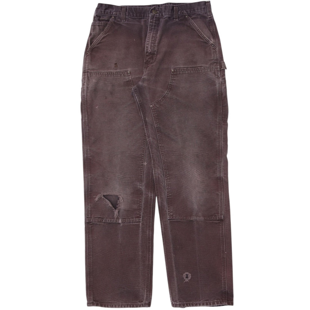 Mens Carhartt B136 DKB Double Knee Pants 36x34 Brown Thrashed Distressed