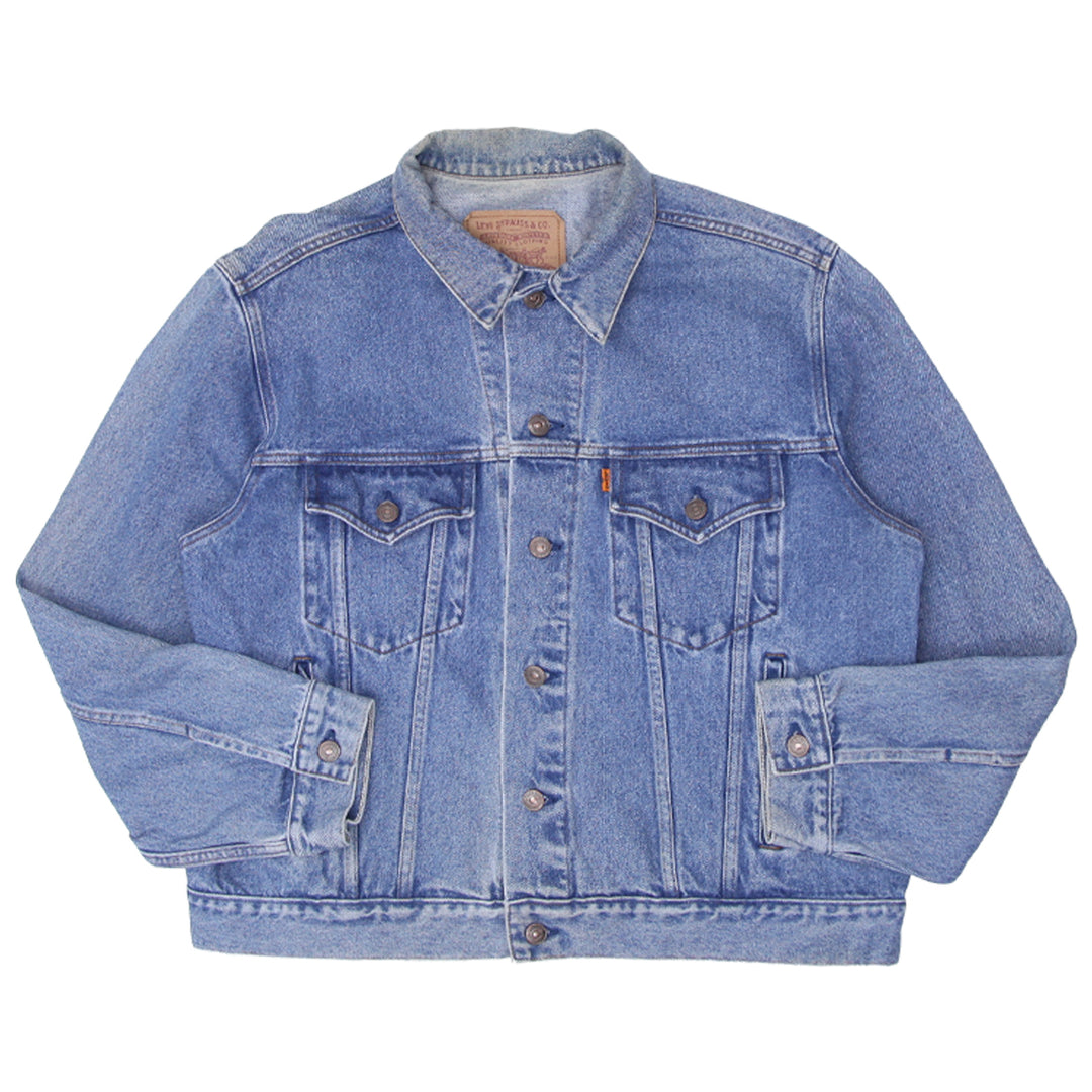 Vintage Levi's Denim Trucker Jacket 75515-0212 Size 46 Orange Tab Regular Fit - Fashion Rerun Vintage Migration_Jacket