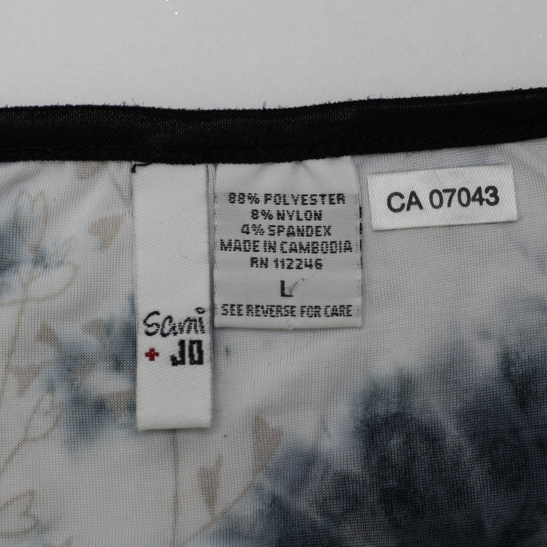 Y2K Ladies Sami + Jo Blouse Floral Tie Dye Empire Waist Size L