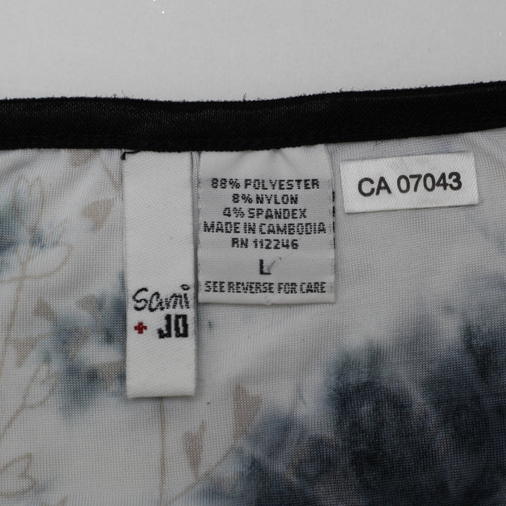 Y2K Ladies Sami + Jo Blouse Floral Tie Dye Empire Waist Size L
