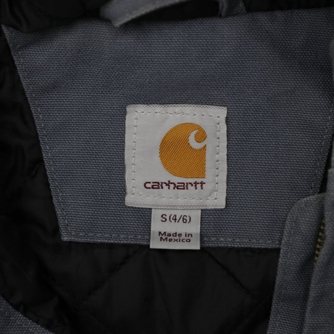 Mens Carhartt 104053-E03 Jacket Gray Hooded Workwear Quilted Pockets Size S