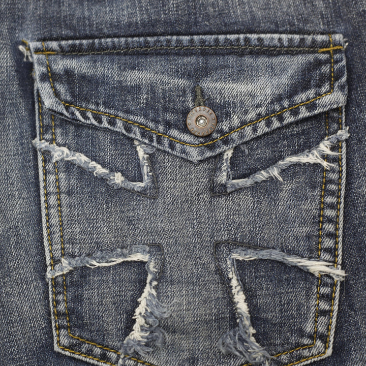 Mens Flypaper Bootcut Faded Blue Denim Jeans Size W33 x L32
