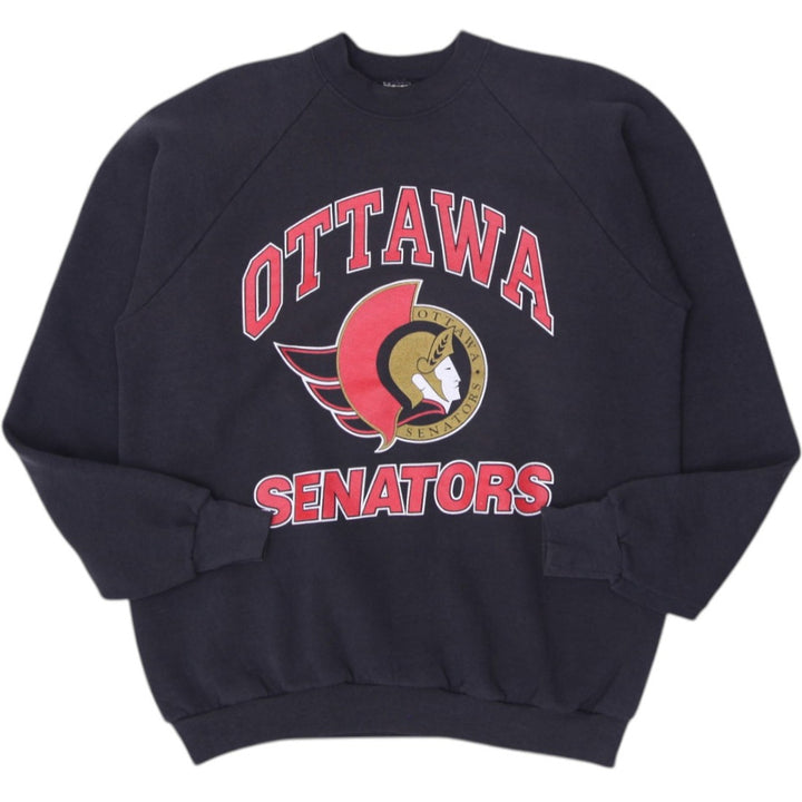 Vintage Fruit of the Loom Sweatshirt Black Ottawa Senators NHL Graphic XL | Migration_Sweatshirts | Fashion Rerun