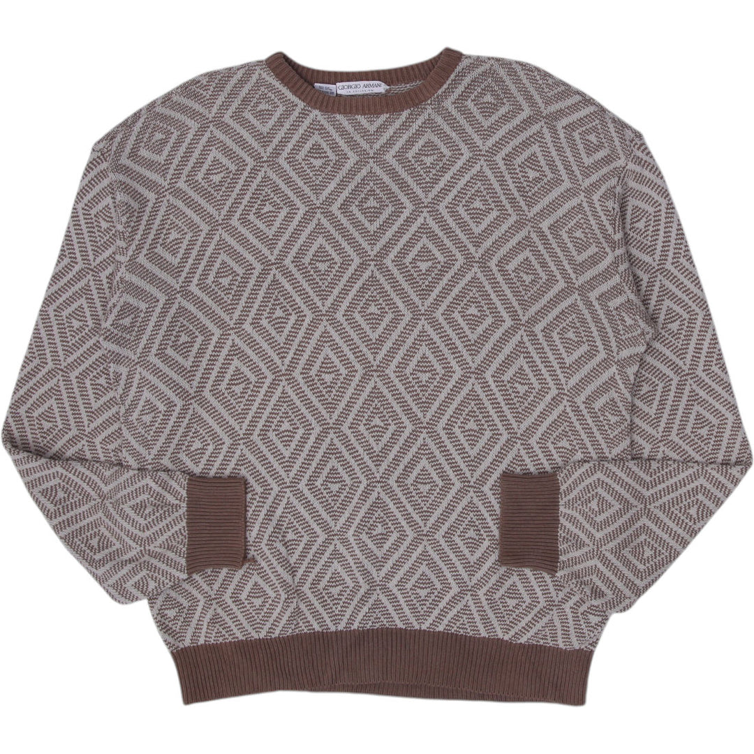 Vintage 90s Giorgio Armani Geometric Knitwear Sweater Size L | Migration_Knitwear & Sweaters | Fashion Rerun
