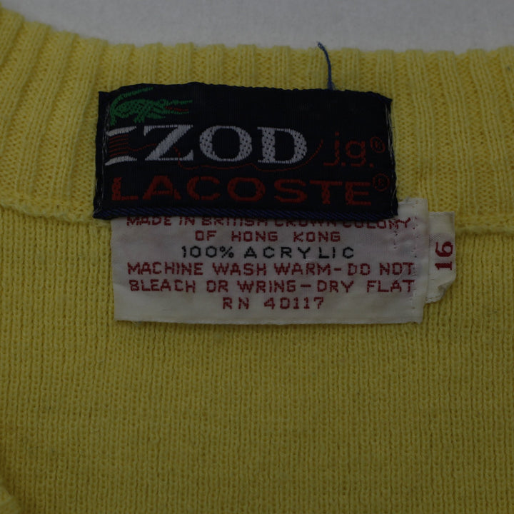 Vintage Ladies 80s Lacoste Izod V-Neck 100% Acrylic Sweater Size 16 | Migration_Knitwear & Sweaters - Back Vi | Fashion Rerun