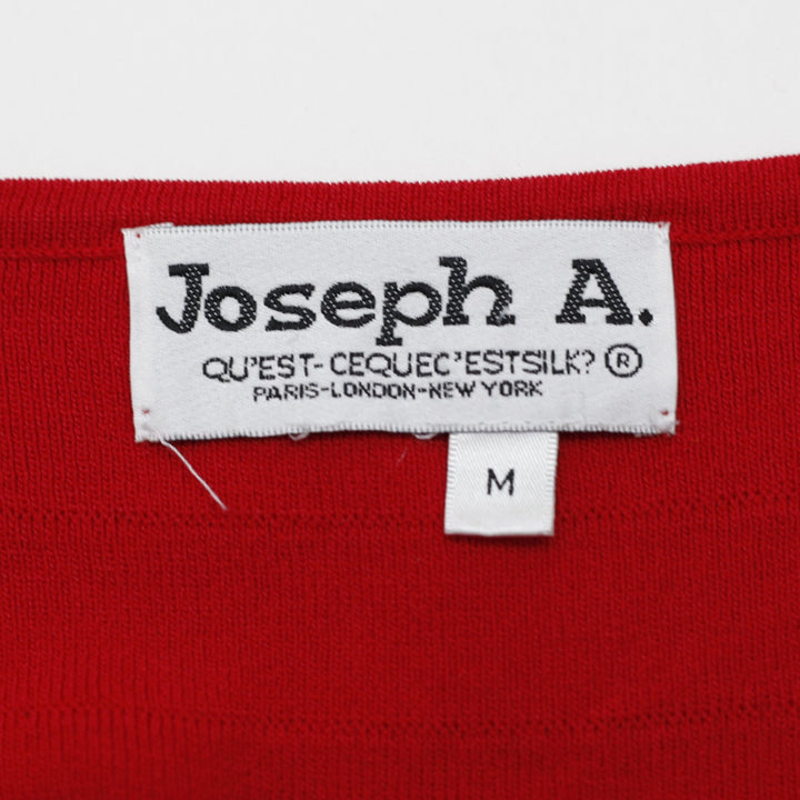 Y2K Ladies Joseph A Sleeveless Top Red Ribbed Knit
