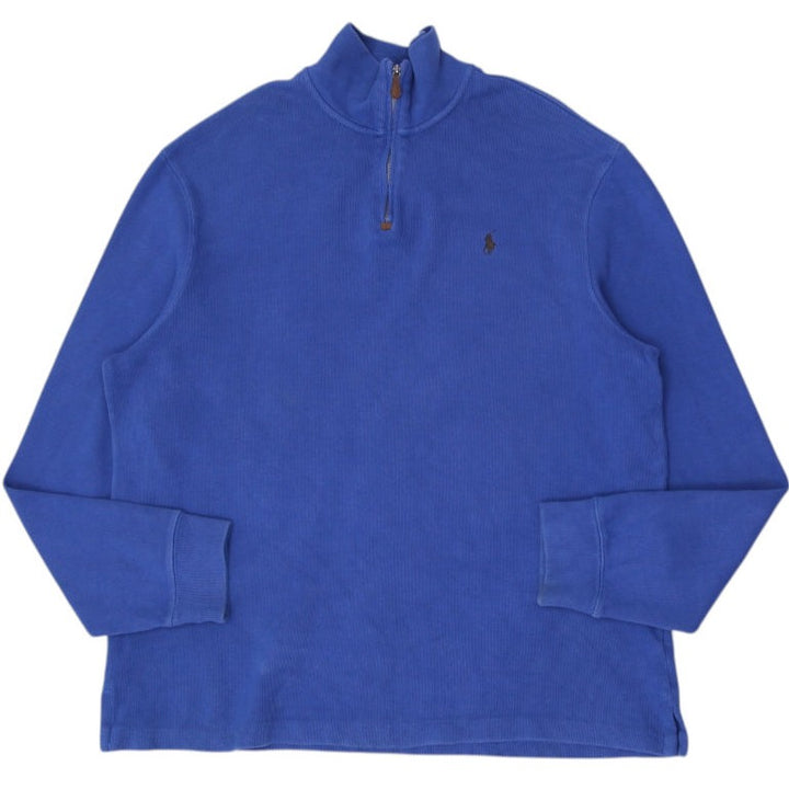 Mens Polo By Ralph Lauren Quarter Zip Knitted Blue Sweater XL | Migration_Knitwear & Sweaters RL Collection | Fashion Rerun