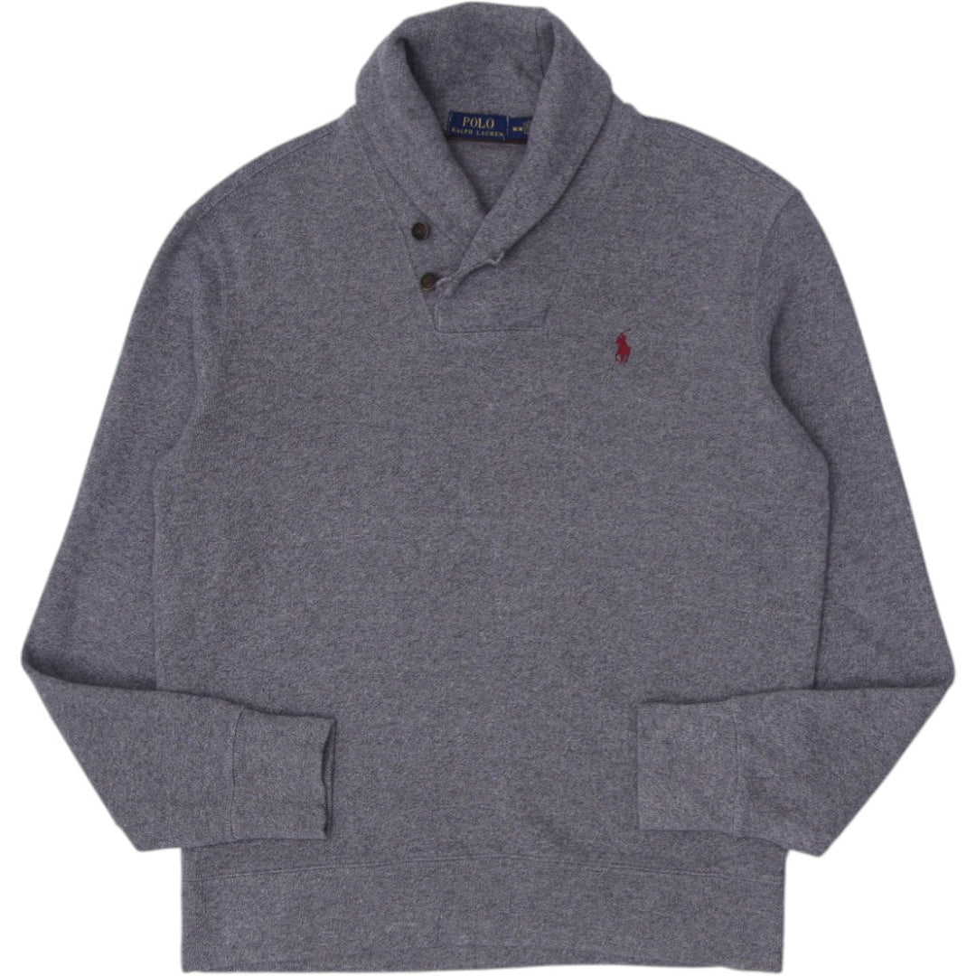 Mens Polo Ralph Lauren Sweater Gray Knit Shawl Collar M | Migration_Knitwear & Sweaters RL Collection | Fashion Rerun