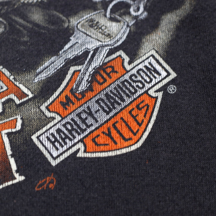 Vintage Mens Harley Davidson Sweatshirt Black Graphic Fleece 1991