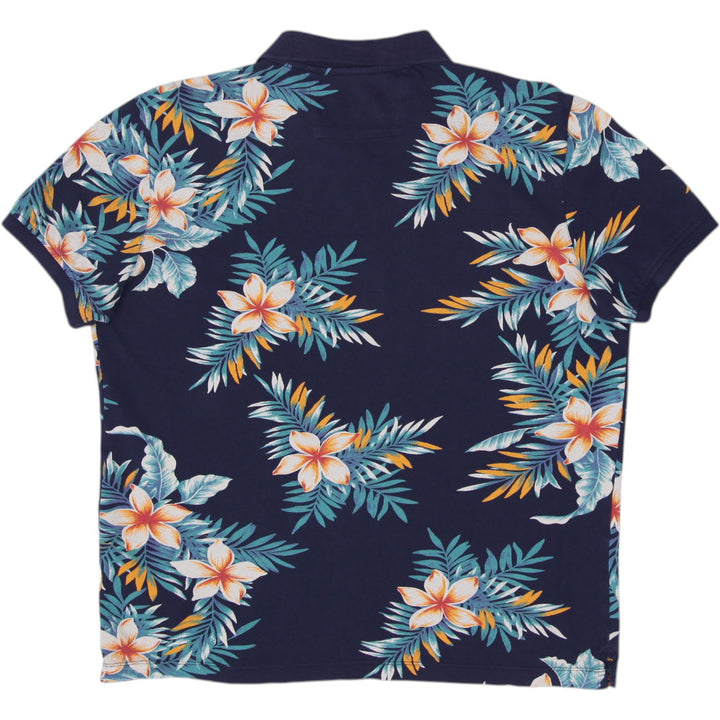 Mens Banana Republic Floral Short Sleeve Polo Shirt Size L