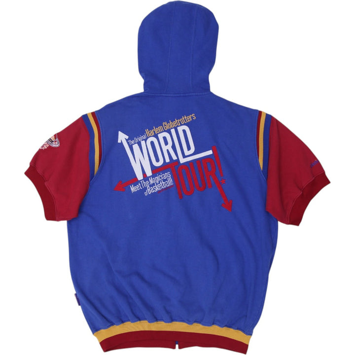 Vintage Mens Fubu Harlem Globetrotters Hoodie Blue Red Graphic | Migration_Hoodies - Side View | Fashion Rerun
