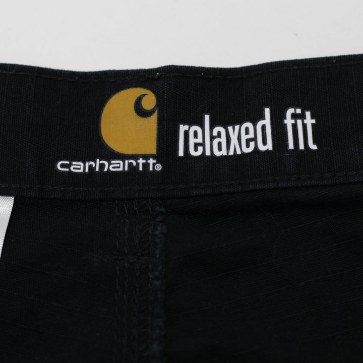 Mens Carhartt Black Canvas Loose Fit Utility Cargo Workwear Pants Size 36x32