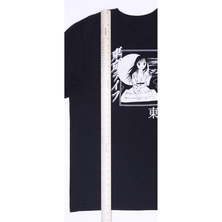 Mens Neon Riot Anime Girl Japanese Kanji T-Shirt Size L