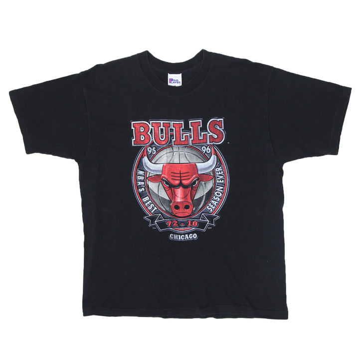 Vintage NBA Chicago Bulls T-Shirt Single Stitch Made In USA Black Pro Player XL