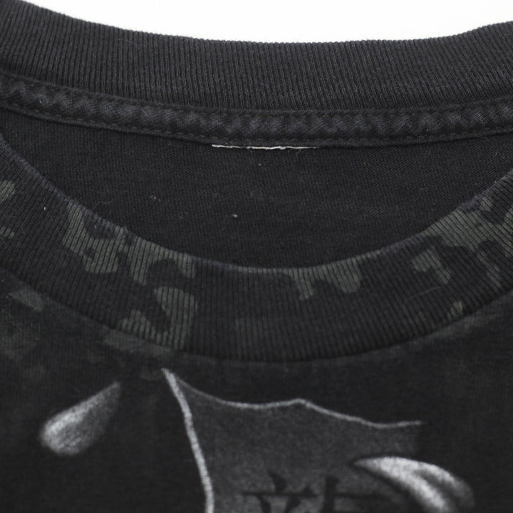 Vintage Dragon vs Tiger Yin Yang Graphic Black T-Shirt