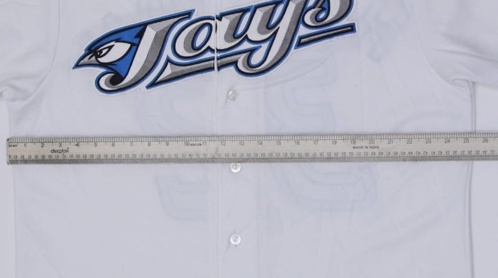 Vintage Blue Jays Majestic #32 Halladay Button Baseball Jersey