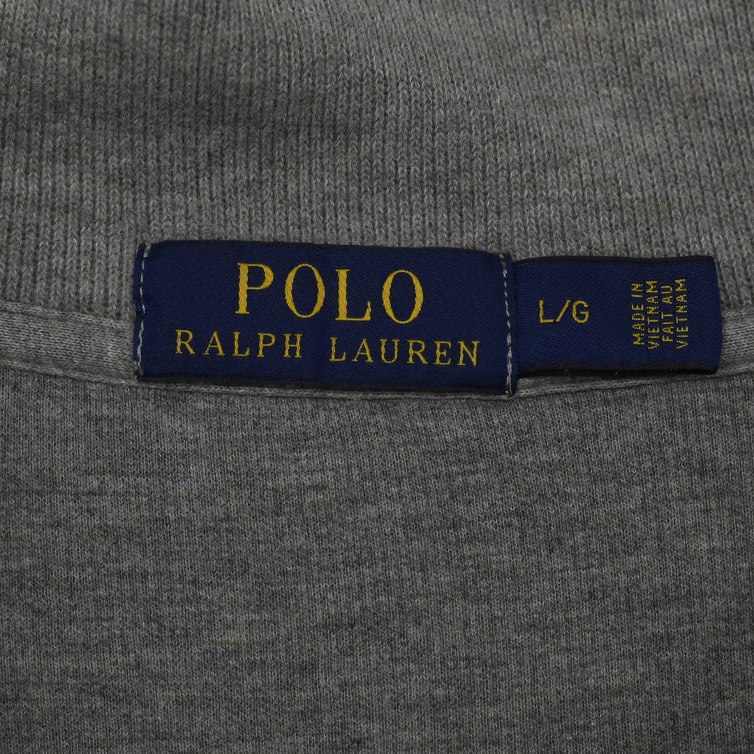Mens Polo Ralph Lauren Quarter Zip Gray Mock Neck Sweater Size Size L