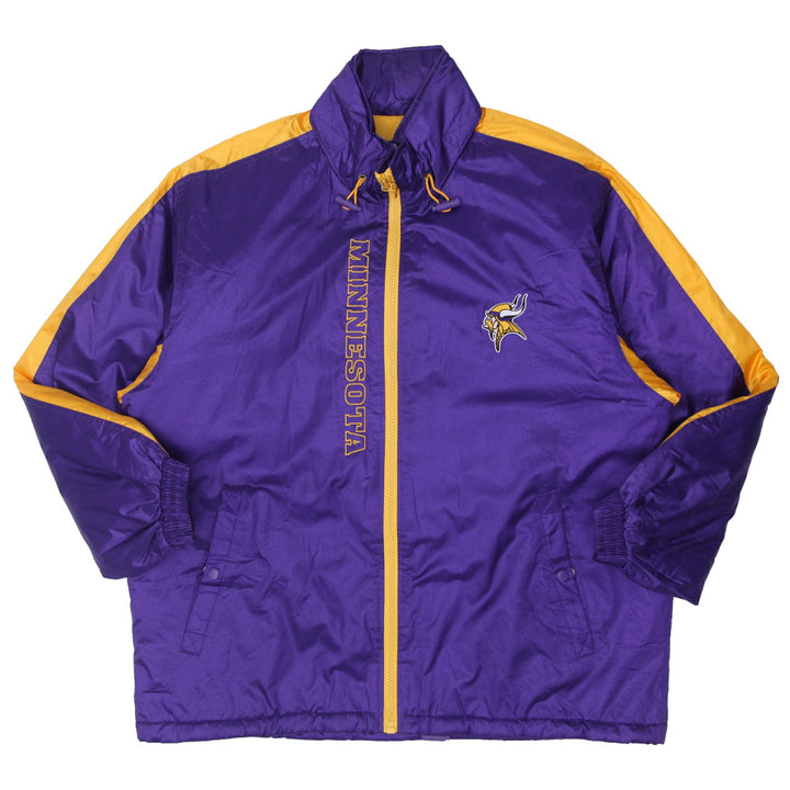 Vintage Mens Logo Athletic NFL Jacket Purple Full Zip Vikings