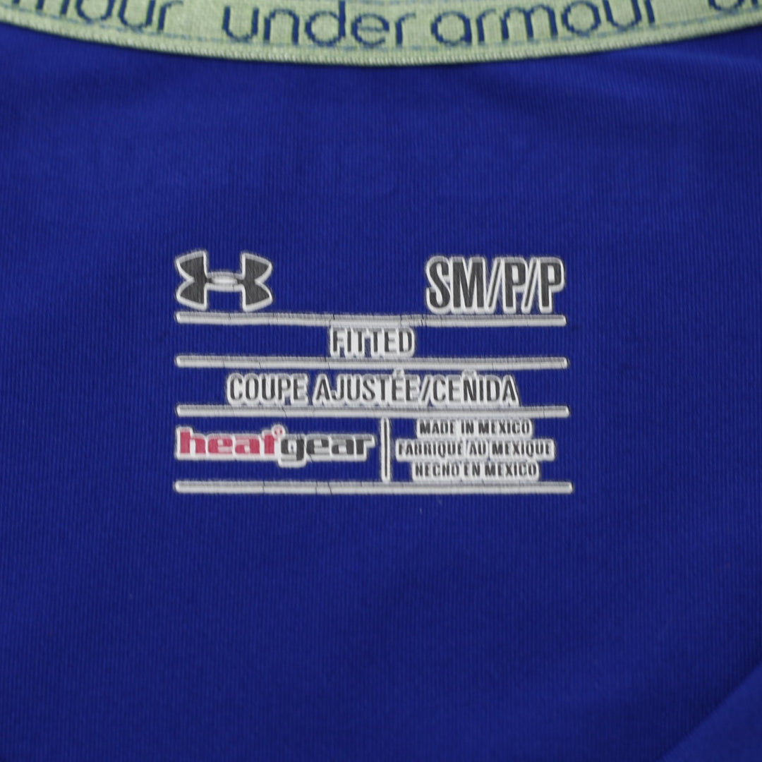 Ladies Under Armour HeatGear T-Shirt Blue Fitted Activewear Size S