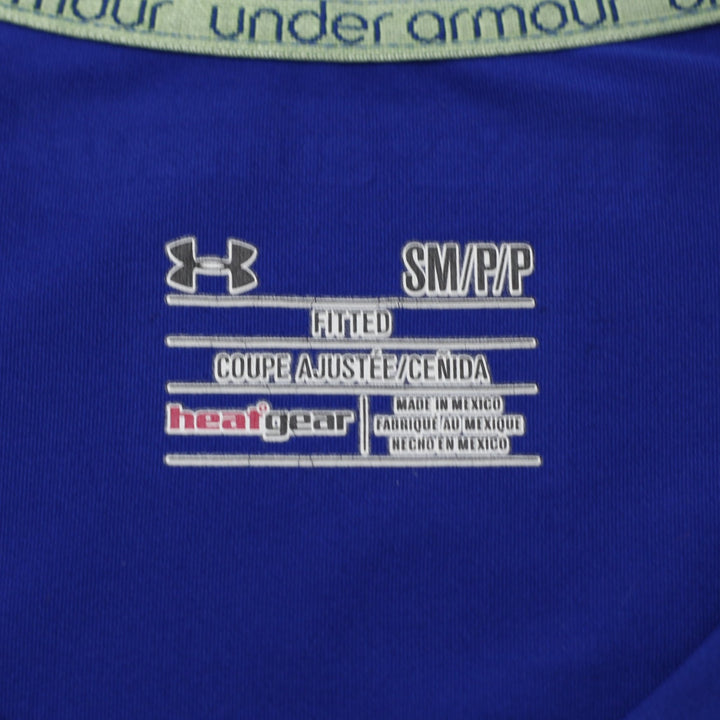 Ladies Under Armour HeatGear T-Shirt Blue Fitted Activewear Size S