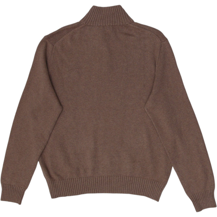 Mens Polo Ralph Lauren Sweater Brown Button Up Cotton Knit