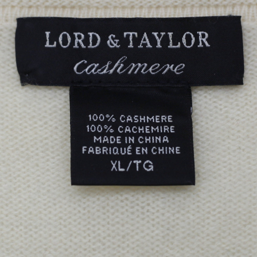 Ladies Lord & Taylor 100% Cashmere V-Neck Sweater Size XL