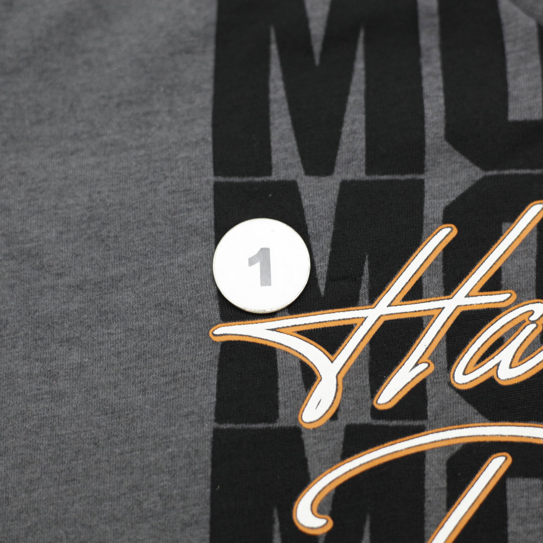 Ladies Harley Davidson T-Shirt Gray Graphic Logo Apparel