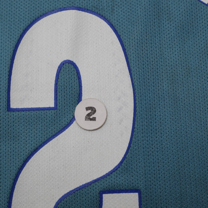 Vintage 90s Champion Larry Johnson #2 Charlotte Hornets Basketball Jersey Sz 44