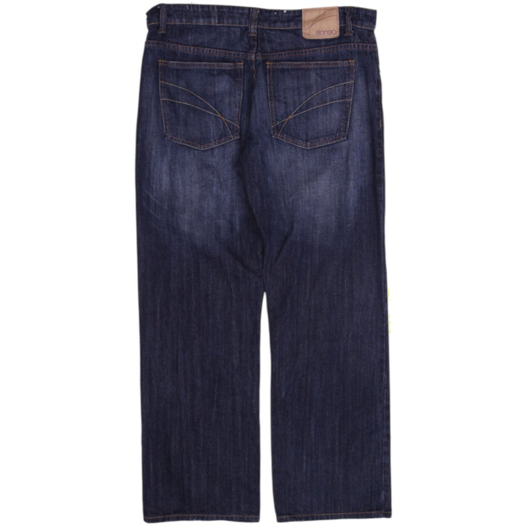 Y2K Mens Bongo Low Rise Straight Denim Jeans Dark Wash Size W36 L34