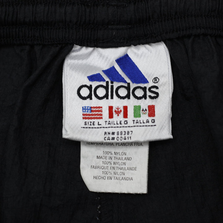 Vintage Adidas Equipment Era Nylon Track Shorts Black White Maroon Stripe Large