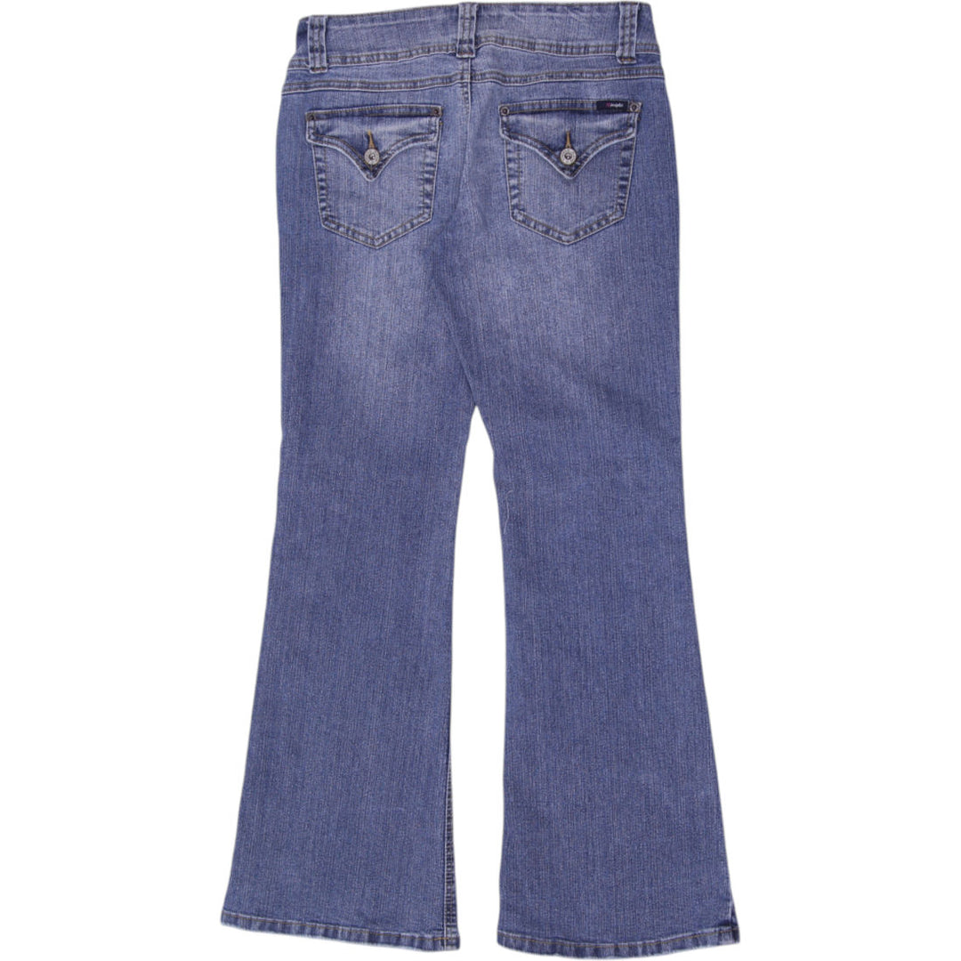 Y2K Ladies Angels Low Mid Rise Flared Leg Denim Jeans Size 9