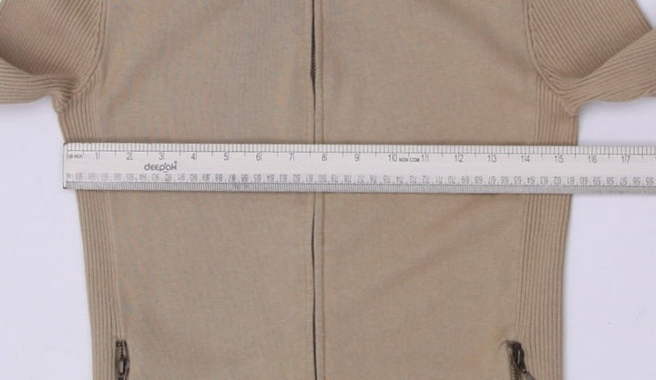 Ladies Ralph Lauren Brown Cotton Long Sleeve Full Zip Sweater Size S