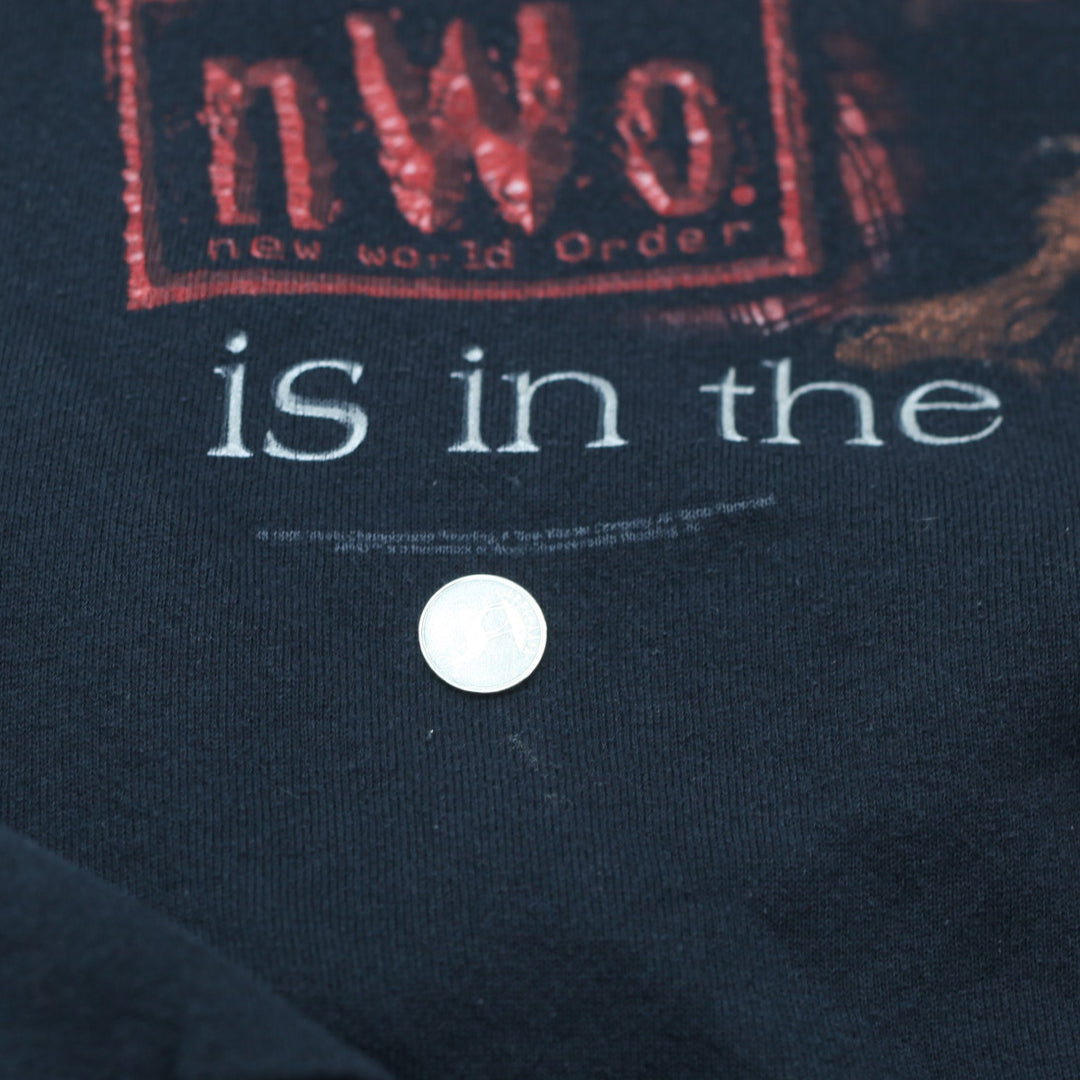 90s Vintage Tultex New World Order Is In The House Sweatshirt Black - Fashion Rerun Vintage Migration_Sweaters