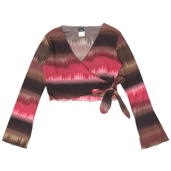 Y2K Mesh Overlap Long Sleeve Top