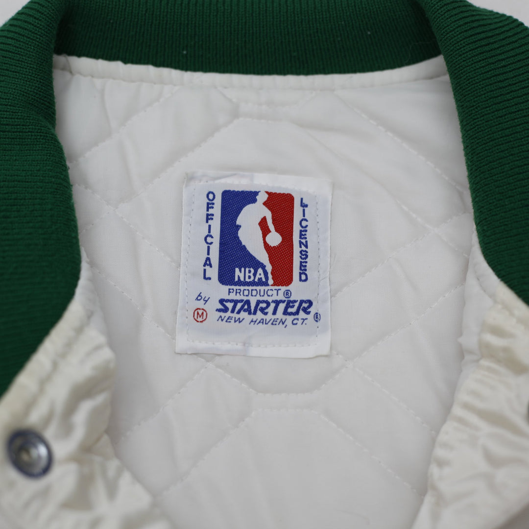 Vintage 90s Starter Boston Celtics Satin Bomber Jacket Size M