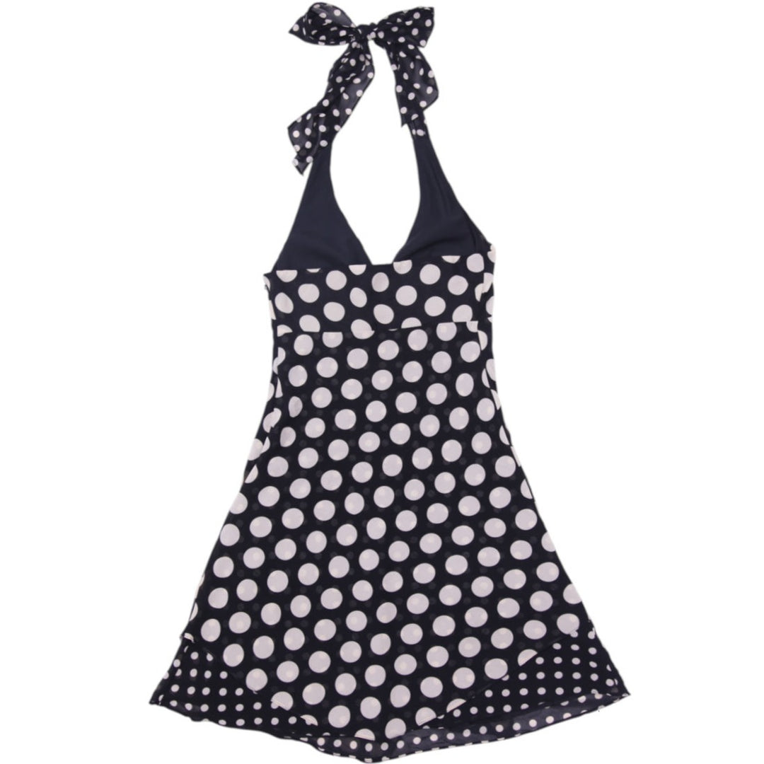 Y2K Ladies Lori M Collection Polka Dot Halter Mini Dress Size 6