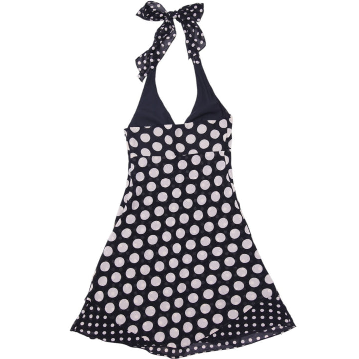 Y2K Ladies Lori M Collection Polka Dot Halter Mini Dress Size 6